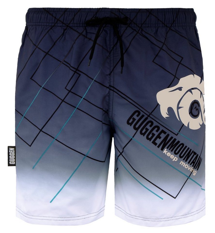 GUGGEN Mountain Badehose Badehose Herren Badeshorts Schnelltrocknend Boardshorts Beachshorts Streifen Karriert Badeshorts mit Kordel Gummizug Innenslip von GUGGEN Mountain