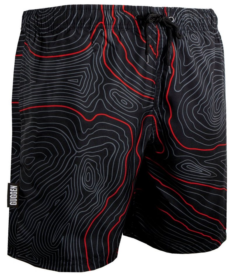 GUGGEN Mountain Badehose Badehose Herren Badeshorts Schnelltrocknend Kordelzug gestreift Schnelltrocknende Badeshorts mit Kordelzug gestreiftes Muster von GUGGEN Mountain