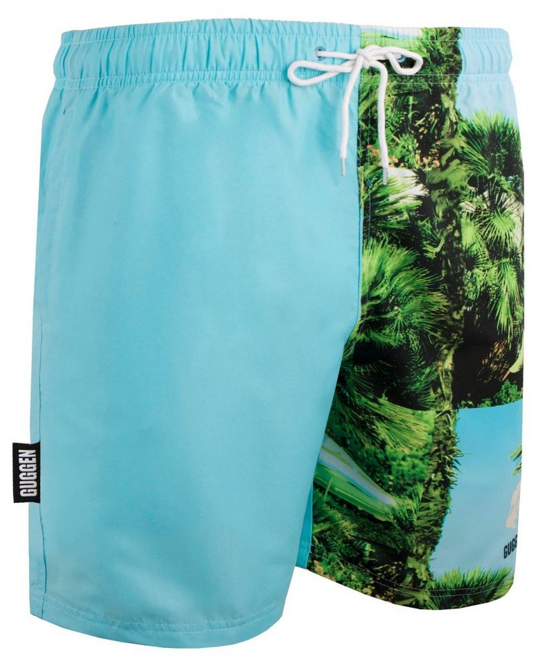 GUGGEN Mountain Badehose Badehose Herren Boardshorts Beachshort 1601 Schnelltrocknende Badeshorts mit Kordelzug Palmen Muster von GUGGEN Mountain