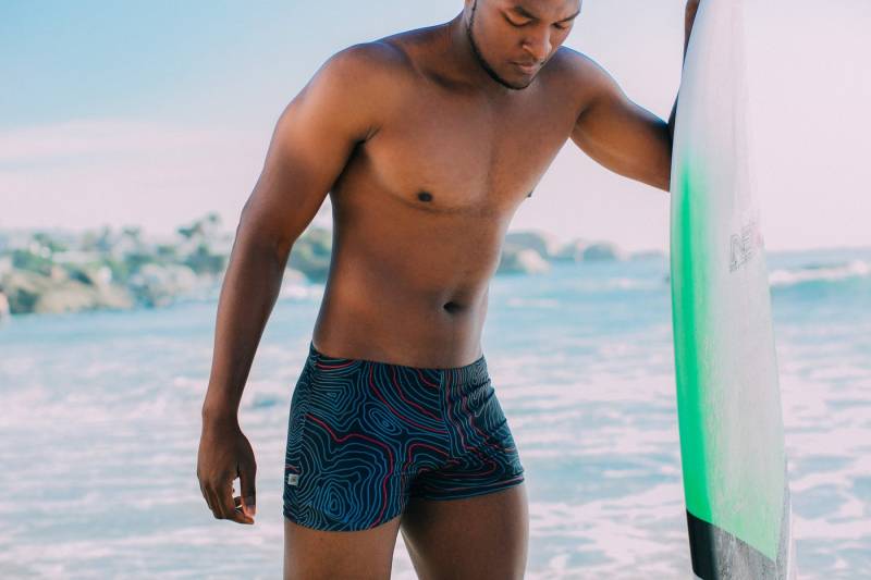 GUGGEN Mountain Badehose Badehose Herren Kastenbadehose kurz eng anliegend Boxer-Badehose Kastenbadehose kurz eng anliegend Badeshorts Boxer-Badehose für Herren von GUGGEN Mountain