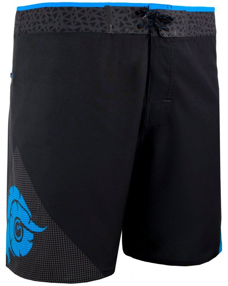 GUGGEN Mountain Badehose Badehose Herren Nahtloser Reißverschlusstasche Surfshorts Badeshorts Beachshorts Männer mit karierten Muster Schwarz Blau von GUGGEN Mountain