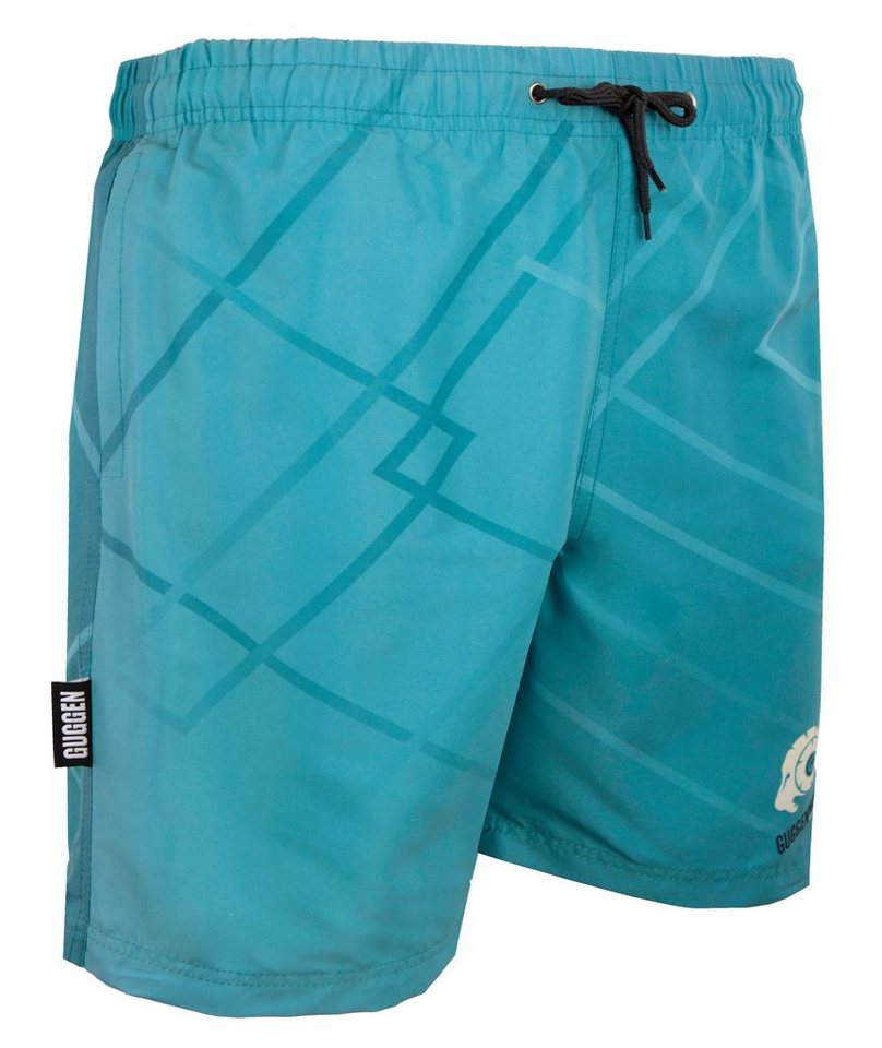 GUGGEN Mountain Badehose Badehose Herren Schnelltrocknende Badeshorts mit Kordelzug Schnelltrocknende Badeshorts Kordelzug kariertes blaues Muster von GUGGEN Mountain