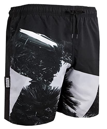 GUGGEN Mountain Badehose für Herren Schnelltrocknende Badeshorts 1603 mit Kordelzug Beachshorts Boardshorts Schwimmhose Männer mit Palmen Schwarz Weiss XXL GUGGEN Mountain Badehose für Herren Schnelltrocknende Badeshorts 1603 mit Kordelzug Beachshorts Boardshorts Schwimmhose Männer mit Palmen Schwarz Weiss XXL von GUGGEN Mountain