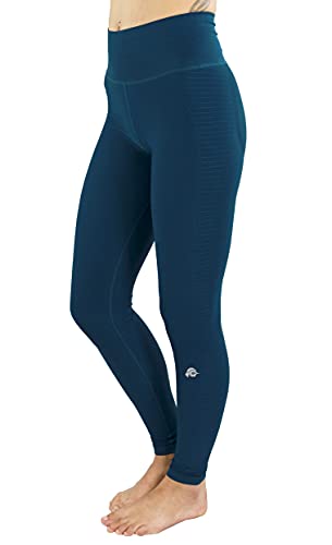 GUGGEN Mountain Figurformende Damen Sporthose Nahtlose Sport Leggings Lange Sportleggins Running Laufhose Laufleggings Yogahose Wanderleggings, Dunkelblau, M von GUGGEN Mountain