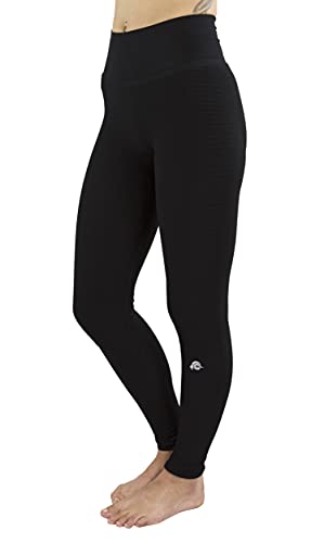 GUGGEN Mountain Figurformende Damen Sporthose Nahtlose Sport Leggings Lange Sportleggins Running Laufhose Laufleggings Yogahose Wanderleggings, Schwarz, M von GUGGEN Mountain