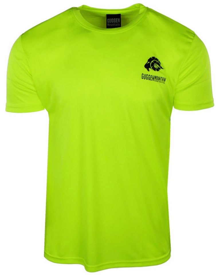 GUGGEN Mountain Funktionsshirt Funktionsshirt Herren Sportshirt T-Shirt Kurzarm FW04 in Unifarben, Logo von GUGGEN Mountain