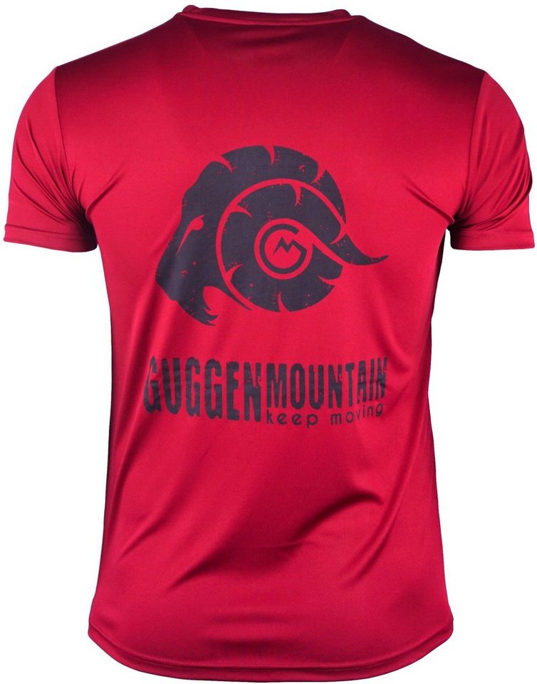 GUGGEN Mountain Funktionsshirt Funktionsshirt Herren Sportshirt T-Shirt Kurzarm FW04 in Unifarben, Logo von GUGGEN Mountain