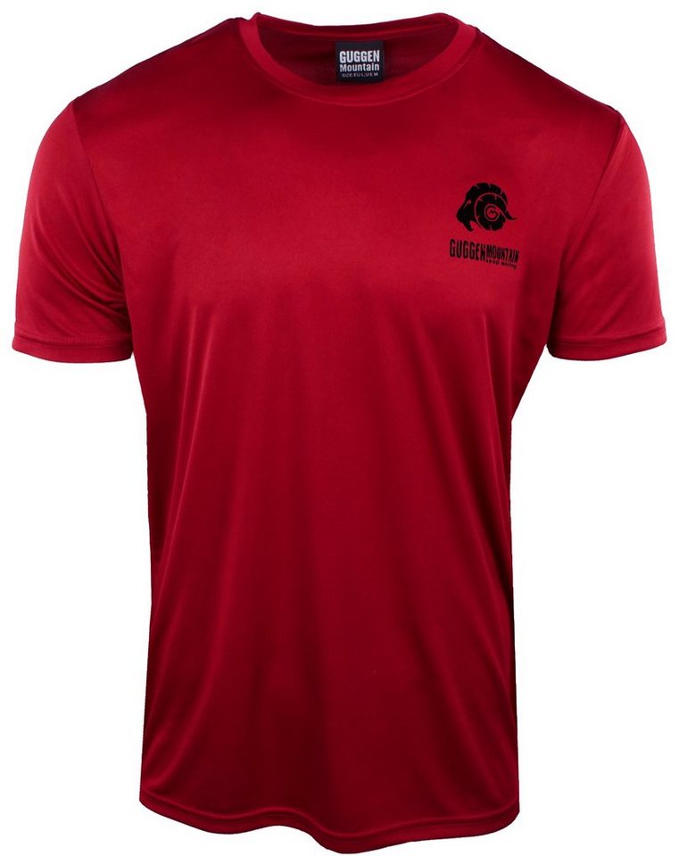 GUGGEN Mountain Funktionsshirt Funktionsshirt Herren Sportshirt T-Shirt Kurzarm FW04 in Unifarben, Logo von GUGGEN Mountain
