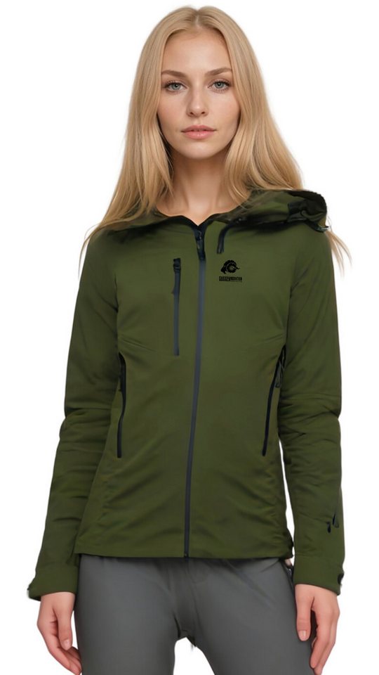 GUGGEN Mountain Hardshelljacke Damen Allwetter Hardshelljacke Regenjacke HD09 3L Sport Wanderjacke wasserdichte Membran, versiegelte Nähte, 4-Wege-Stretch, Skipasstasche von GUGGEN Mountain