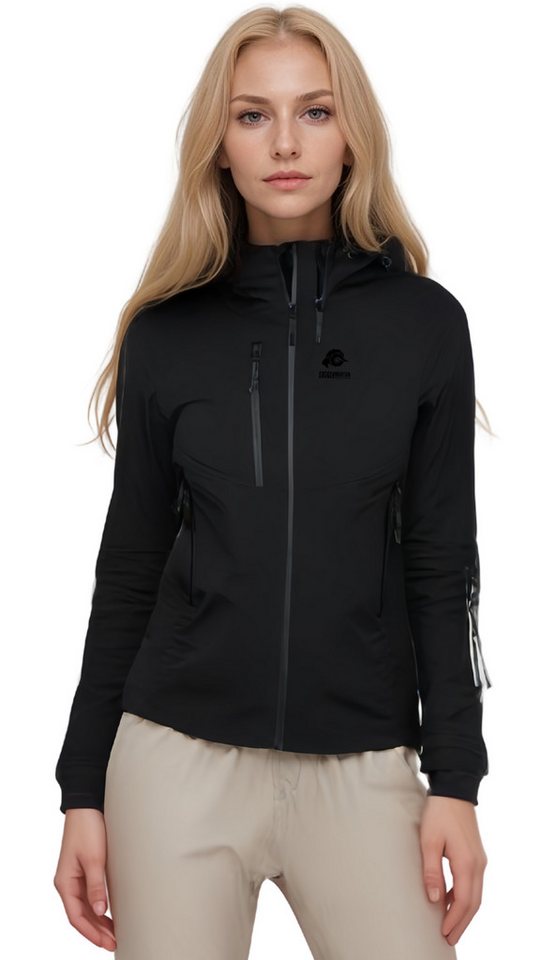 GUGGEN Mountain Hardshelljacke Damen Allwetter Hardshelljacke Regenjacke HD09 3L Sport Wanderjacke wasserdichte Membran, versiegelte Nähte, 4-Wege-Stretch, Skipasstasche von GUGGEN Mountain