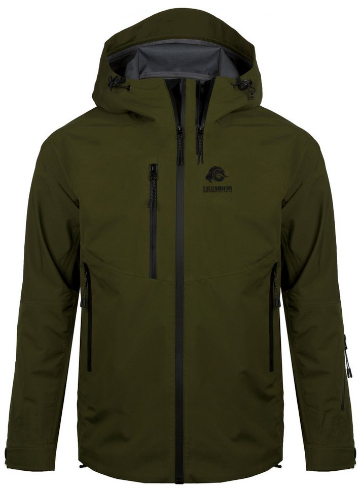 GUGGEN Mountain Hardshelljacke Herren Allwetter Hardshelljacke Regenjacke H07 Sport 3L Wanderjacke wasserdichte Membran, versiegelte Nähte, 4-Wege-Stretch, Skipasstasche von GUGGEN Mountain