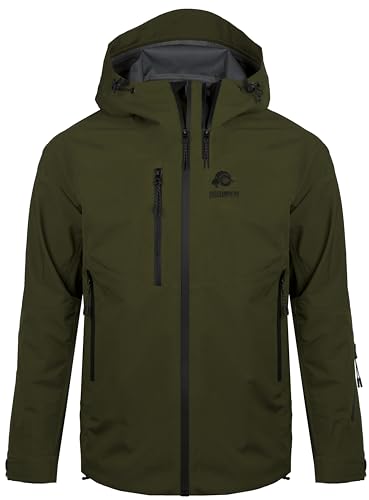 GUGGEN Mountain Herren Allwetter Shelljacke Ultra Shell Jacke H07 Sport Wasserdicht Hardshell Sportjacke Regenjacke Outdoor Atmungsaktive, Olivgruen, L von GUGGEN Mountain