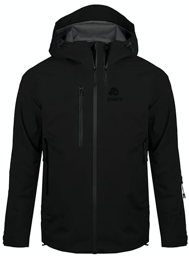 GUGGEN Mountain Herren Allwetter Shelljacke Ultra Shell Jacke H07 Sport Wasserdicht Hardshell Sportjacke Regenjacke Outdoor Atmungsaktive, Schwarz, XL von GUGGEN Mountain