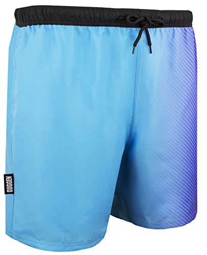 GUGGEN Mountain Badehose für Herren Schnelltrocknende Badeshorts Beachshorts Boardshorts Schwimmhose Männer Blau Lila XXL von GUGGEN Mountain