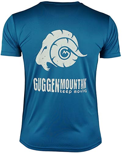 GUGGEN Mountain Herren Funktionsshirt Funktionswäsche Funktions T-Shirt Sport Outdoor Aktivitäten Schnelltrocknend Kurzarm Atmungsaktive Blau 3XL von GUGGEN Mountain