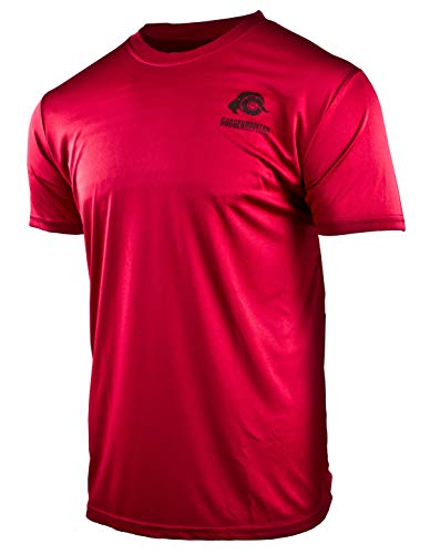 GUGGEN Mountain Herren Funktionsshirt Funktionswäsche Funktions T-Shirt Sport Outdoor Aktivitäten Schnelltrocknend Kurzarm Atmungsaktive Rot 3XL von GUGGEN Mountain