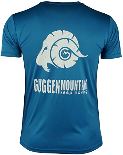 GUGGEN Mountain Herren Funktionsshirt Funktionswäsche Funktions T-Shirt Sport Outdoor Aktivitäten Schnelltrocknend Kurzarm Atmungsaktive Blau XXL von GUGGEN Mountain