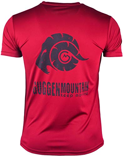 GUGGEN Mountain Herren Funktionsshirt Funktionswäsche Funktions T-Shirt Sport Outdoor Aktivitäten Schnelltrocknend Kurzarm Atmungsaktive Rot L von GUGGEN Mountain