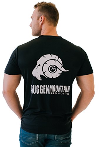 GUGGEN Mountain Herren Funktionsshirt Funktionswäsche Funktions T-Shirt Sport Outdoor Aktivitäten Schnelltrocknend Kurzarm Atmungsaktive Schwarz L von GUGGEN Mountain