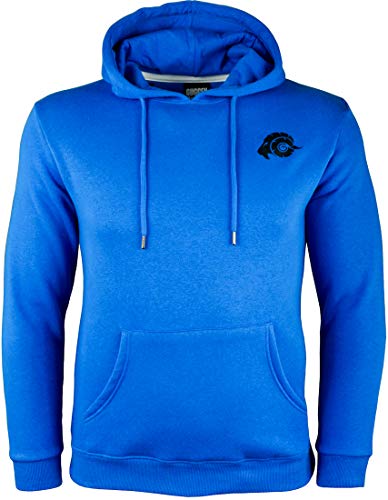 GUGGEN Mountain Herren Kapuzenpullover mit Fleece Hoodie Hooded Logo Sweater Sweatjacke Warmer Pullover Streetwear Langarm Kapuze Outdoor Sport Blau XXL von GUGGEN Mountain