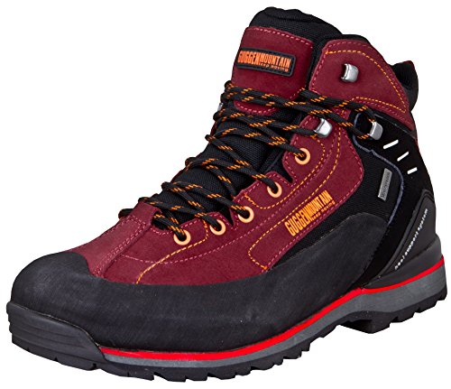 GUGGEN Mountain PM020 Damen Herren Trekking-& Wanderstiefel Wanderschuhe Trekkingschuhe Outdoorschuhe wasserdicht mit Membran und Wildleder Farbe Rot EU 40 von GUGGEN Mountain