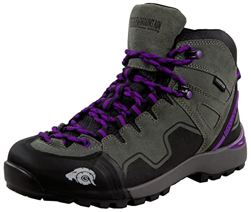 GUGGEN Mountain PM021 Damen Trekking-& Wanderstiefel Wanderschuhe Trekkingschuhe Outdoorschuhe wasserdicht mit Membran und Wildleder Farbe Grau EU 43 von GUGGEN Mountain