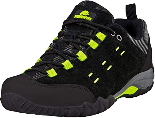 GUGGEN Mountain T004 Herren Trekking-& Wanderschuhe Outdoorschuhe Walkingschuhe wasserdciht Mit Membran und Wildleder Farbe Schwarz-Gruen EU 40 von GUGGEN Mountain