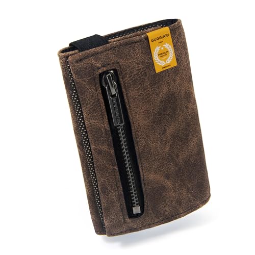 GUGGIARI® Wallet - Hochwertiges Leder Slim Wallet – Weiche und Slim Wallet mit Münzfach - Geldbeutel Herren – RFID Geldbeutel Herren (Brown) von GUGGIARI