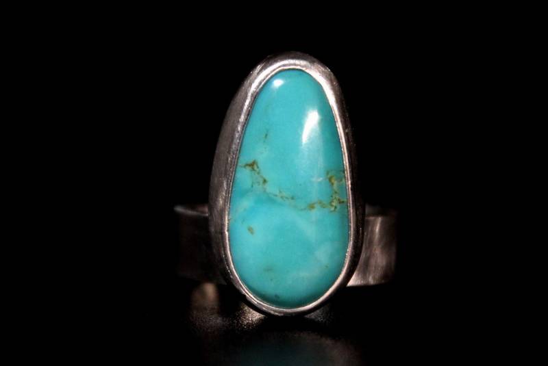 Größe 5.75 King's Kings Manassa Türkis Sterling Silber Ring | Leckpfanne Colorado Mine Boho Minimalist Gugma Schmuck von GUGMA