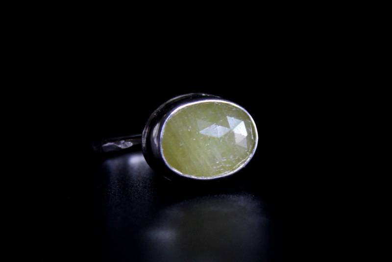 Größe 6, 75 - Ovale Rose Geschnitten Gelb Saphir Sterling Silber Ring | Gugma Schmuck von GUGMA