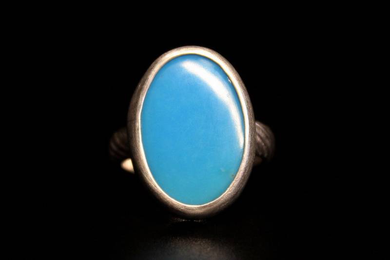 Größe 6 6.25 - Oval Dornröschen Türkis Sterling Silber Statement Ring | Arizona Mine Boho Hipie Minimalist Gugma Schmuck von GUGMA