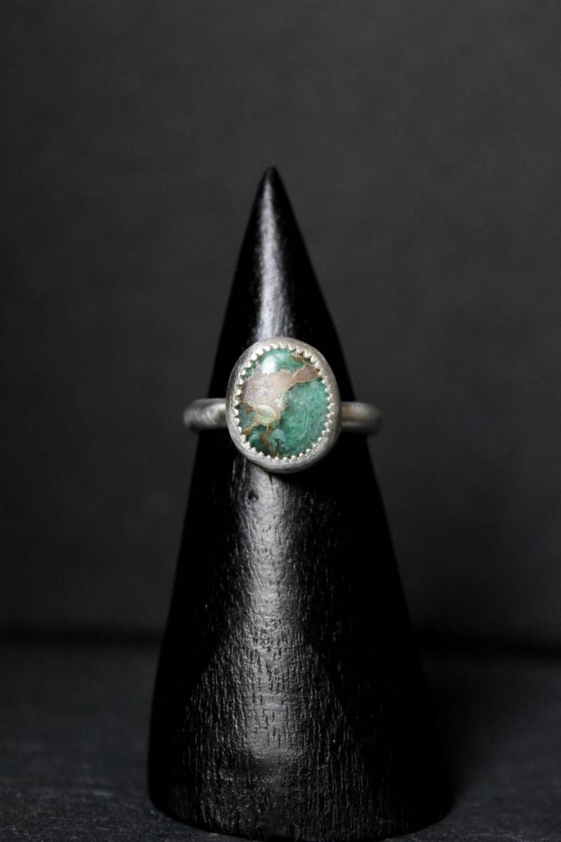 Grösse 7.5 - Damele Ring #003 | Türkis Variscit Grün Damale Boho Minimalist Gugma Schmuck von GUGMA