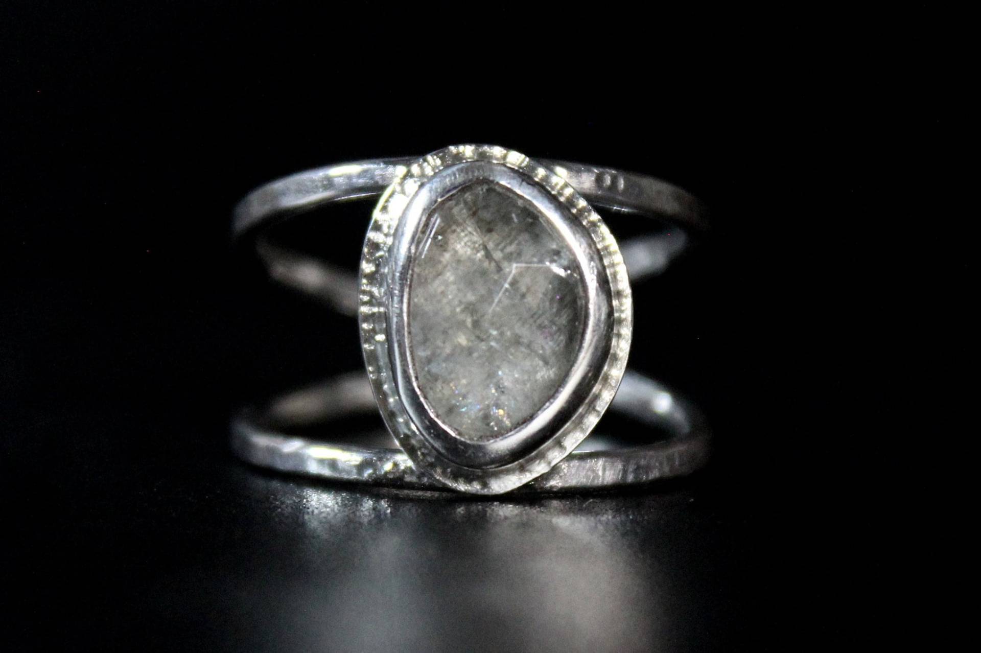 Größe 8, 5 - Rosenschliff Moos Aquamarin Sterling Silber Ring | März Geburtsstein Gugma Damen Minimalist Schmuck von GUGMA