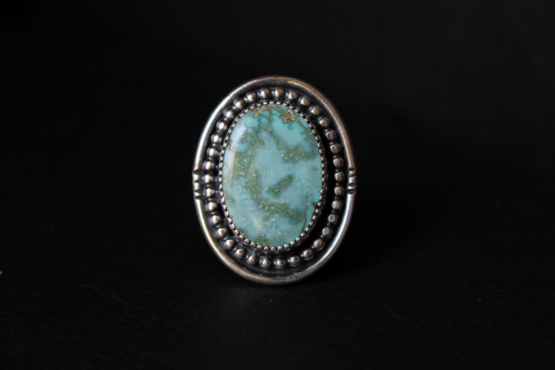 Größe 8 - Oval Türkis Berg Sterling Silber Statement Ring | Nevada Mine Boho Minimalist Gugma Schmuck von GUGMA