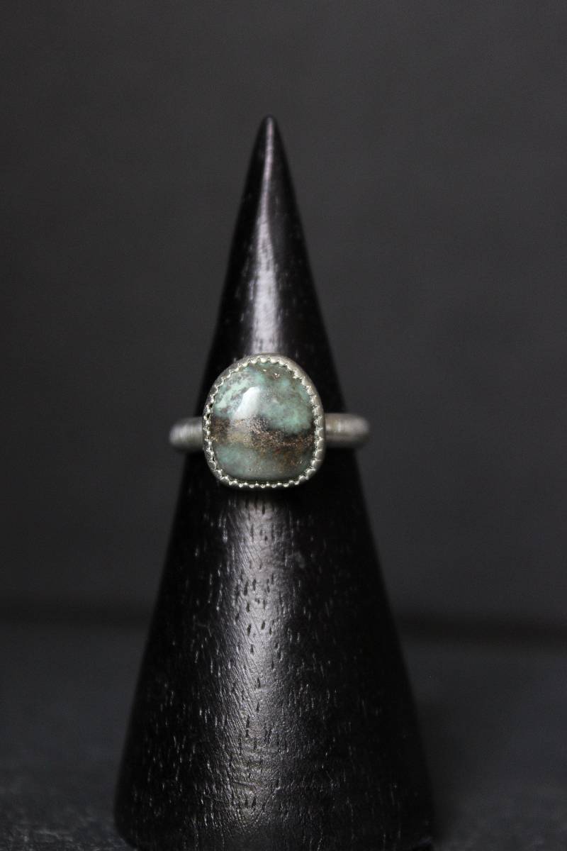 Size 6 - Damele Sterling Silber Ring #001 | Türkis Variscit Grün Damale Boho Minimalist Gugma Schmuck von GUGMA