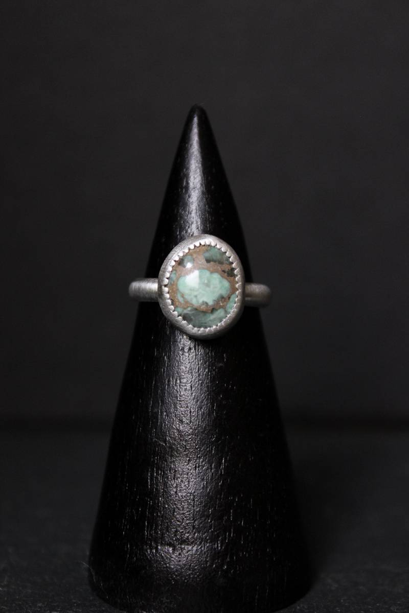 Size 7 - Damele Silber Ring #002 | Türkis Variscit Grün Damale Boho Minimalist Gugma Schmuck von GUGMA