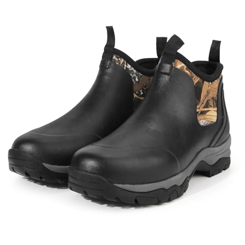 GUGULUZA Herren Gummistiefel Kurzstiefel Neopren Isoliert Wasserdicht Stiefelette von GUGULUZA