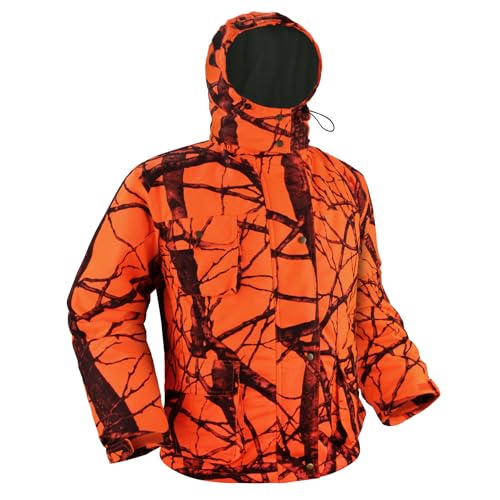 GUGULUZA Herren Jacke Winter Fleece Futter Wasserabweisend Winddicht Militär Mantel Orange Tarnung von GUGULUZA
