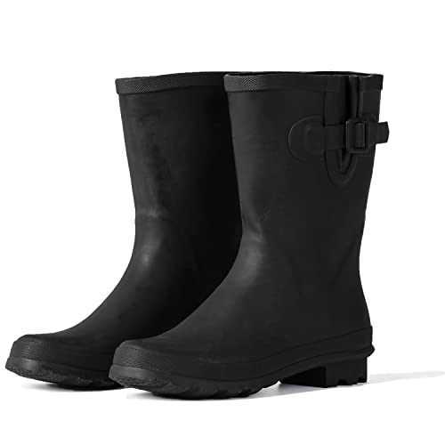 GUGUMIMI Gummistiefel Damen Halbhoch-Wasserdicht Regenstiefel Damen Weitschaft Gummistiefel Damen Bunt Gummi Stiefel Stiefeletten Regen Boots von GUGUMIMI