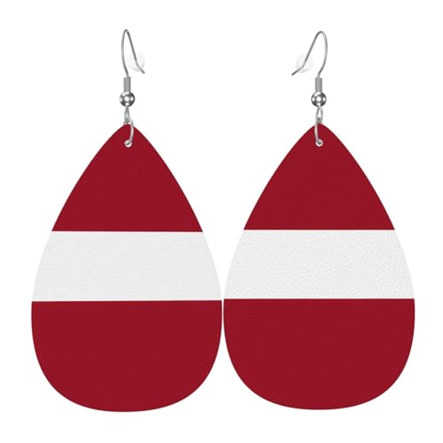 Leder-Ohrringe in Tropfenform für Damen, Flagge von Mahabad, leichte Hängeohrringe, Schmuckzubehör, Einheitsgröße, Leder von GUHAOT