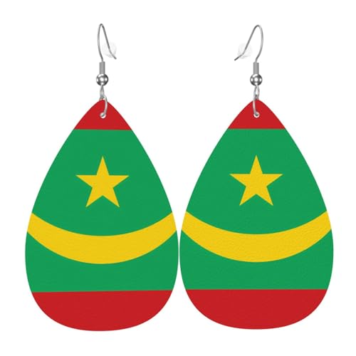 Leder-Ohrringe in Tropfenform für Damen, Flagge von Pakistan, leichte Tropfenohrringe, Schmuckzubehör, Einheitsgröße, Leder von GUHAOT