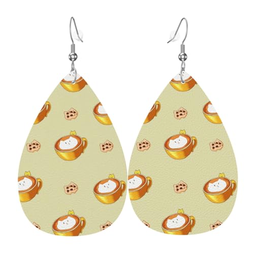 Leder-Tropfen-Ohrringe für Damen, Flagge von Burundi, leichte Tropfenohrringe, Schmuckzubehör, Einheitsgröße, Leder von GUHAOT