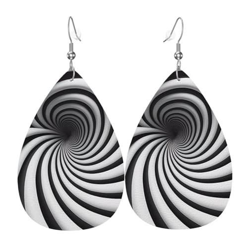 Leder-Tropfen-Ohrringe für Damen, Leopardenmuster, leicht, Schmuckzubehör, Einheitsgröße, Leder von GUHAOT