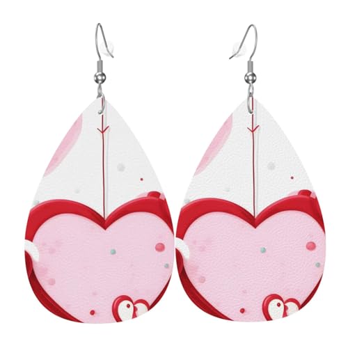 Leder-Tropfen-Ohrringe für Damen, Regenbogen-Insekten, leichte Tropfenohrringe, Schmuckzubehör, Einheitsgröße, Leder von GUHAOT