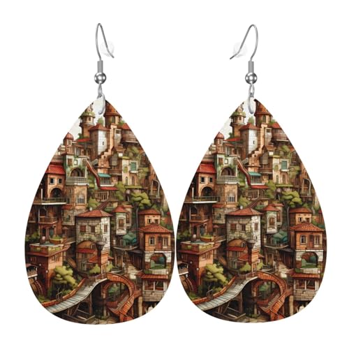 Leder-Tropfen-Ohrringe für Damen, deutscher Schäferhund, leichte Tropfenohrringe, Schmuckzubehör, Einheitsgröße, Leder von GUHAOT