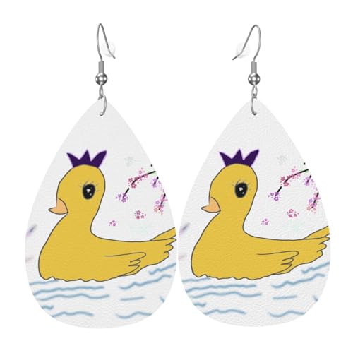 Leder-Tropfen-Ohrringe für Damen, griechische Flagge, leicht, Tropfenohrringe, Schmuckzubehör, Einheitsgröße, Leder von GUHAOT