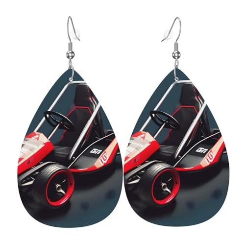 Leder-Tropfen-Ohrringe für Damen, mehrdimensionaler Weltraumdruck, leichte Tropfenohrringe, Schmuckzubehör, Einheitsgröße, Leder von GUHAOT