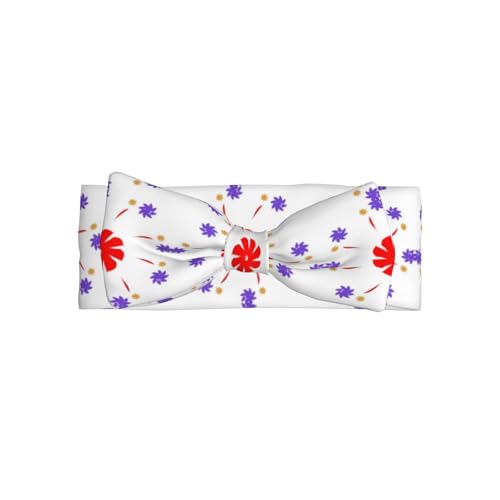 Weiches Haarband für Babys, Mädchen, Schleife, niedlich, 8-fach drehbar, Blumendruck, Haarband für Neugeborene, Säuglinge, Kleinkinder von GUHAOT
