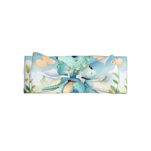 Weiches Haarband für Babys, Mädchen, Schleife, niedlich, Dinosaurier-Druck, Haarband für Neugeborene, Säuglinge, Kleinkinder von GUHAOT