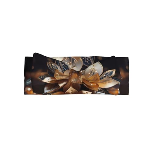 Weiches Haarband für Babys, Mädchen, Schleife, niedlich, lebendig, weiß, Lotusblumen-Druck, Haarband für Neugeborene, Säuglinge, Kleinkinder von GUHAOT